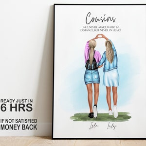 Presentes personalizados para primos, presente para primos, impressão personalizada de primos, presente de aniversário para ela