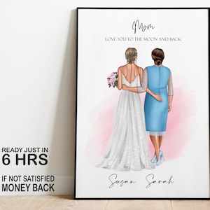 Gift For Daughter, Personalised Mum and Daughter Print, Birthday Present For Daughter