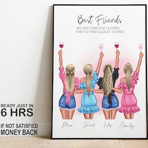 Custom Best Friend Gifts, Personalised Friendship Print, Best Friend Birthday Gifts, Custom Friendship Print, Secret Santa, Gift For Bestie