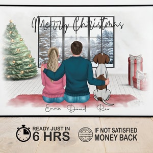 Retrato de família de natal personalizado, presente de feriado personalizado, presente chrismat personalizado, presente de natal para mãe, presente de retrato de família