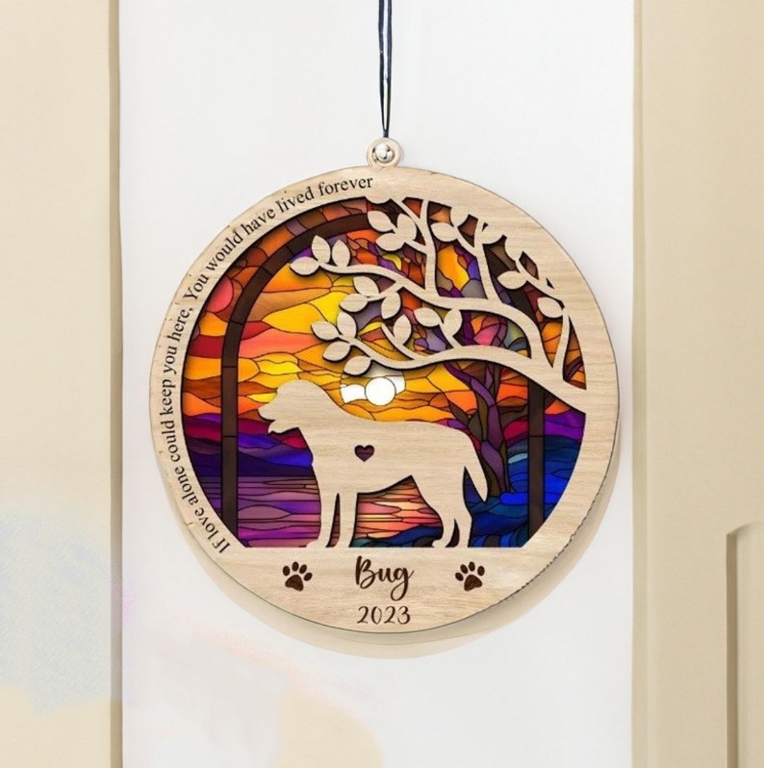 Stained Glass Pet Memorial Custom Pet Memorial Remember Your Etsy