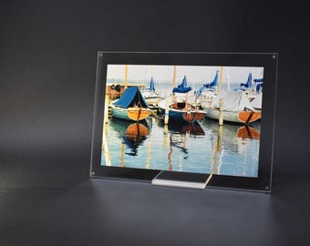 Magnetischer Acryl-Fotorahmenständer – Transparenter Plexiglasrahmen – Schwebende Fotopräsentation – Moderner minimalistischer Bilderrahmen
