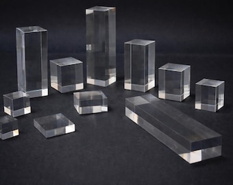 Acrylic Display Riser Block – Clear Plexiglass Pedestal Stand for Jewelry, Retail & Collectibles Display – Plexiglas Display