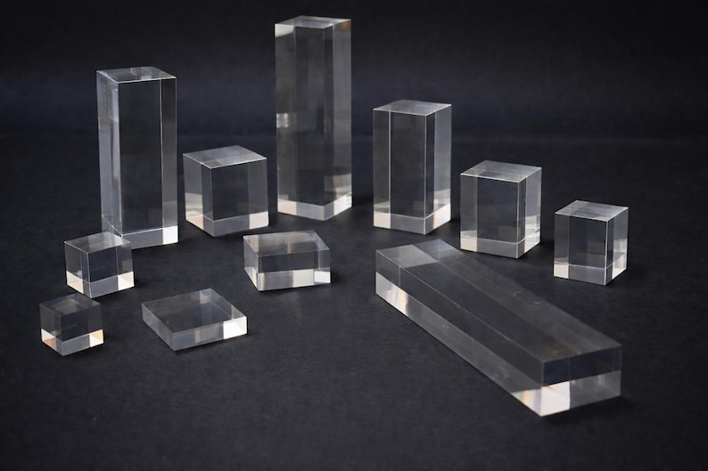 Acrylic Display Riser Block – Clear Plexiglass Pedestal Stand for Jewelry, Retail & Collectibles Display – Plexiglas Display image 1