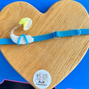 Sky blue Non-Slip Hearing Aid Headband with Rubber Loops for Secure Fit and Comfort