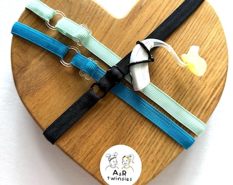 Rutschfeste Hörgeräte-Stirnband: Blau, Pastellgrün & Schwarz (Dreierset)