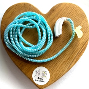 Turquoise Plastic Protective Cable for Hearing Aids (Two 10cm Cables)