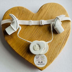 White non slip hearing implant headband with rubber loops