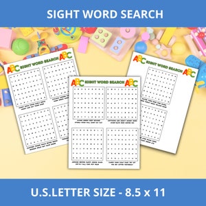 Sight Word Search | Learning Puzzle | Teach Kids to Read | Word Search Fun