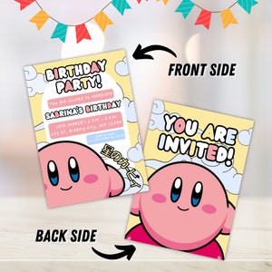 Kirby Editable Birthday Invitation, Kirby Printable Birthday Invitation ...
