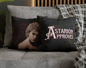 Oreiller Astarion, Astarion Baldur's Gate 3, cadeau Astarion, produits dérivés Astarion, accessoires Astarion, approbations Astarion, cadeau pour joueur