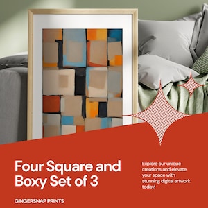 Four Square and Boxy Contemporary Art - Digital Download - Printable Wall Art