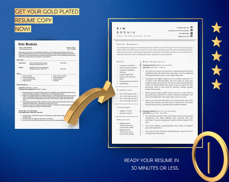 Modern Resume Template With Photo Professional CV for Word & Pages Etsy