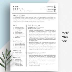 Modern Resume Template with Photo | 2025 Professional Resume for Word & Pages | CV Template with Matching Cover Letter and Motivation Letter