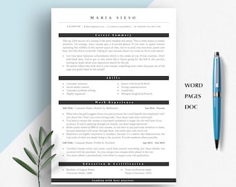 BASIC RESUME EXAMPLE, Clean Template Microsoft Word, Minimalist Resume Template Word, Resume Template 2025, Modern Resume And Cover Letter
