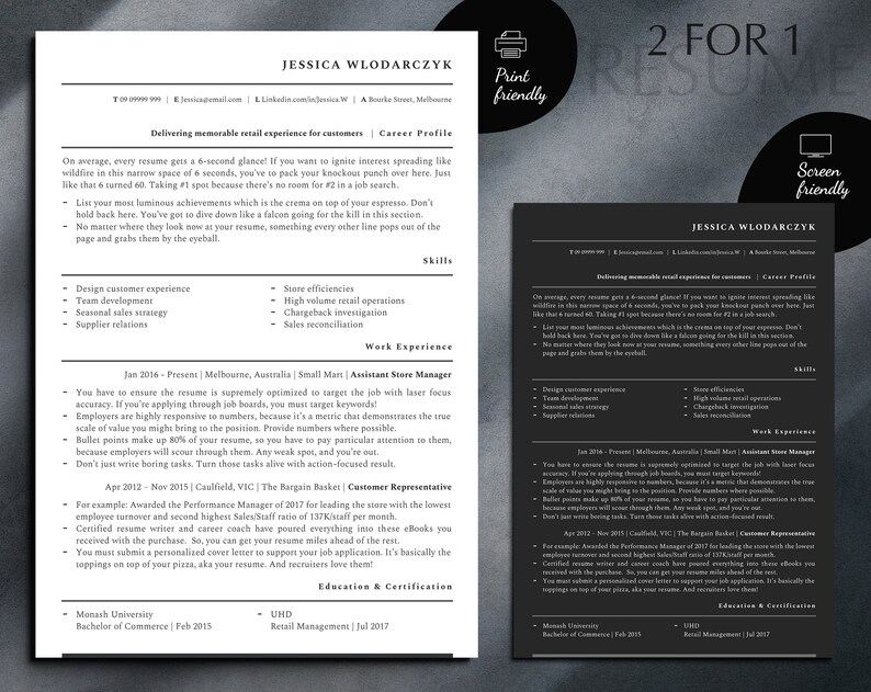 Retail Store Manager Resume Template, Minimalist ATS Friendly Resume, Store Manager Resume, Manager Resume, Retail CV, Sales Resume, Sale CV