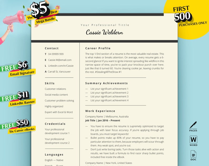 2 Page Resume Template Clean Modern - Il 794xN.5399926144 8sht