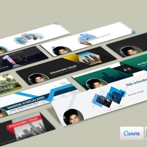 May include: A collection of social media banner templates for real estate agents. The banners feature a variety of designs, including cityscapes, geometric shapes, and photos of people. The text on the banners includes the names of the real estate agents and their titles.