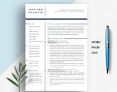 Two Column Resume Template, Sales, Marketing, Retail (Word, Pages, Google Doc)