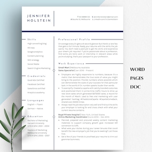 TWO COLUMN RESUME Template, Sales Manager Resume, Sales Resume Template, Marketing Resume Template, Retail Resume Template, Sales Resume