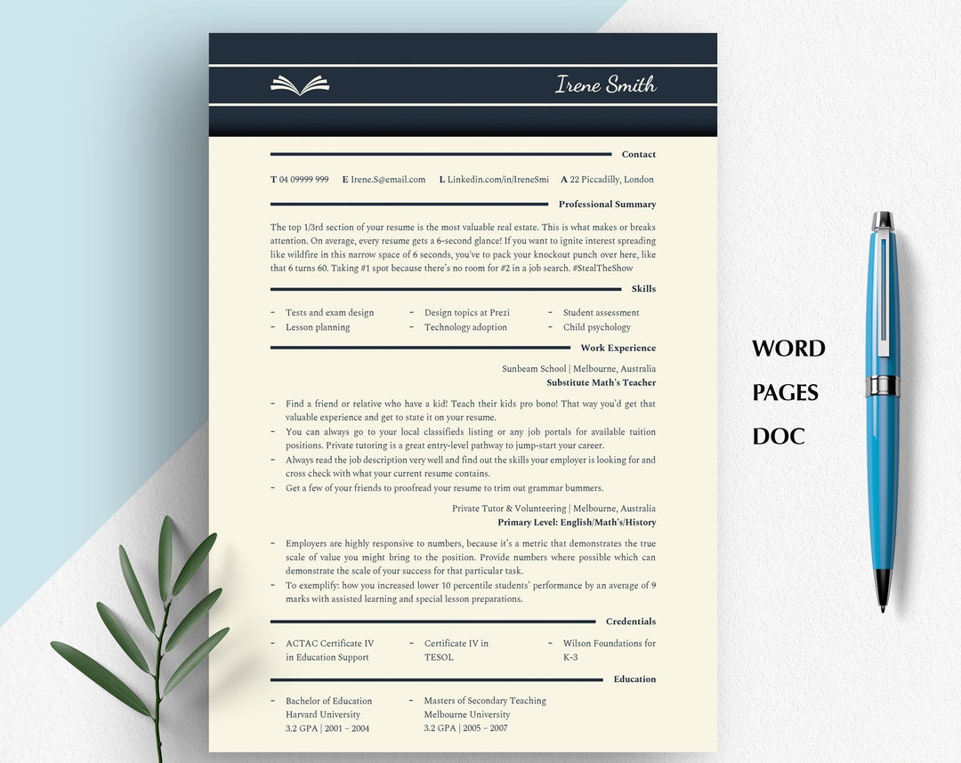 Image showcasing TEACHER RESUME EXAMPLES, Teacher Resume Simple, Teacher Resume ...