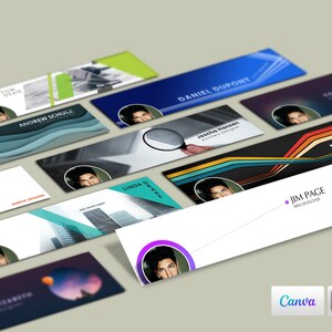 11 LinkedIn-bannermall, professionell rubrikdesign (Canva, PSD)