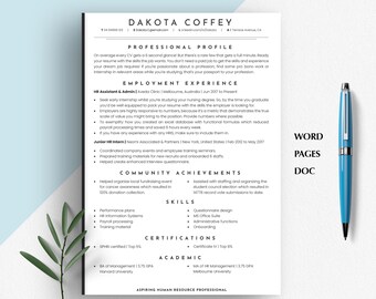 HUMAN RESOURCES RESUME Template, Hr Resume Template, Hr Resume, Hr Resume Template Word, Executive Resume Template, Executive Resume, Hr Cv