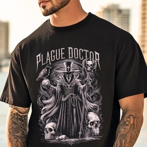 Plague Doctor Tee | Black Plague Doctor T-shirt | Historic Plague Tee | Gothic Tee | Masked Plague Tee | Medieval Shirt | Gothic Art Gift