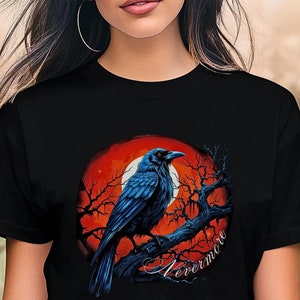 Raven Tee, Raven Shirt, Edgar Allen Poe, Nevermore Tee, Raven T-Shirt, Nevermore Shirt