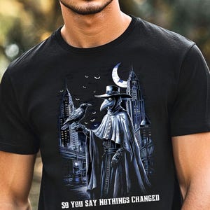 Plague Doctor Tee | Black Plague Doctor T-shirt | Historic Plague Tee | Gothic Tee | Masked Plague Tee | Medieval Shirt | Gothic Art Gift