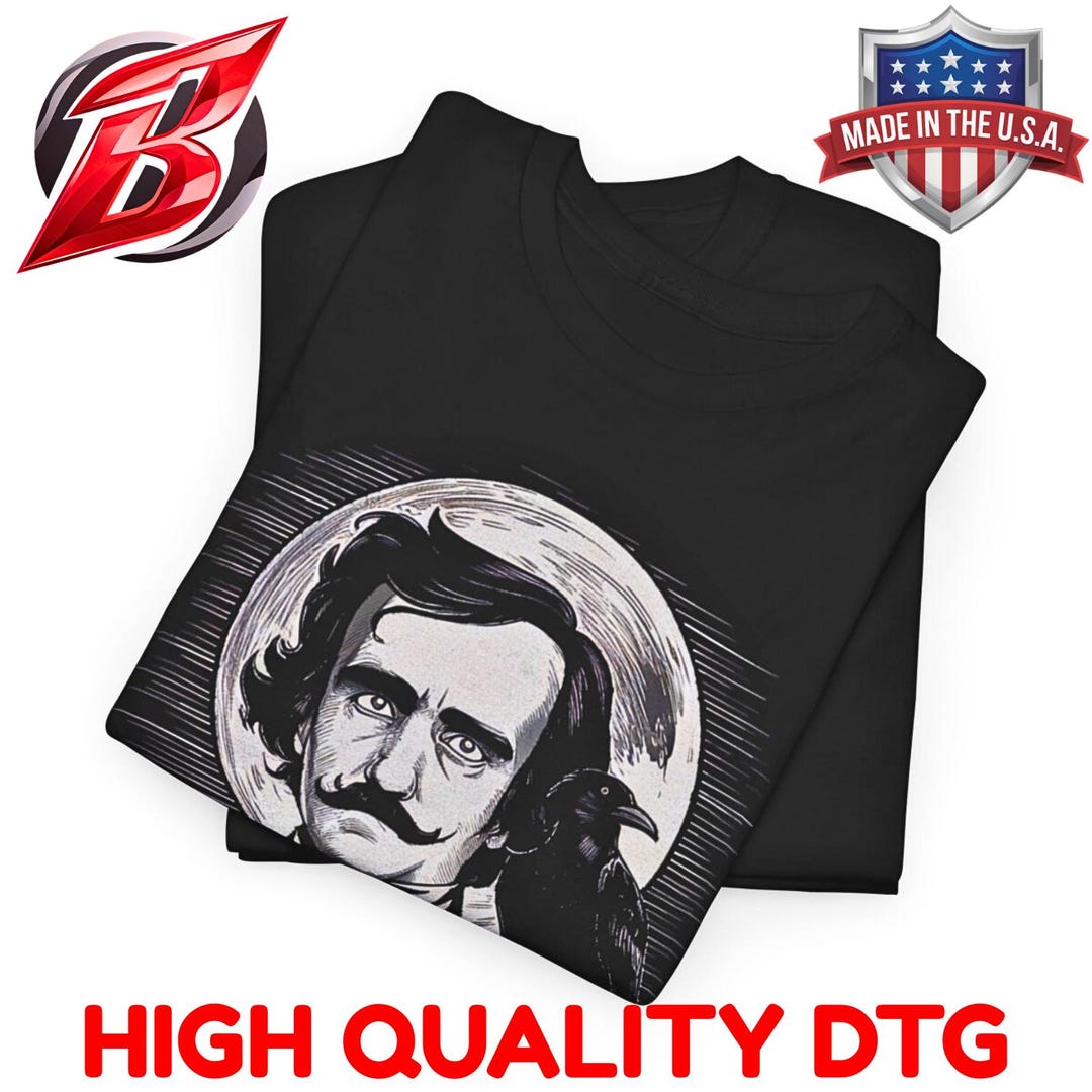 Edgar Allan Poe Raven Shirt Quoth the Raven Nevermore Gothic Literature ...