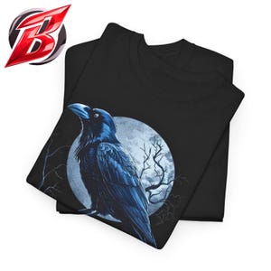 Edgar Allan Poe Raven Shirt Gothic Nevermore Crow Graveyard Literary Horror Unisex Black T Shirt