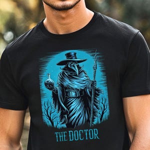 Dark Ages Plague Doctor Tee | Black Plague Doctor T-shirt | Black Death Cotton Tee | Gothic Tee | Masked Plague Tee | Medieval Tee