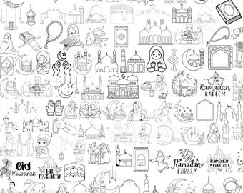 100 Pack Islamic SVG Bundle - Doodle Islamic Designs, SVG, Png & Pdf Files, Ramadan Mubarak Svg, Islamic Art Bundle for Cricut  DIY Crafts