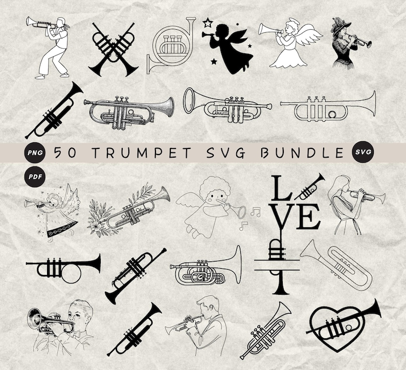 Trumpet Bundle SVG, Trumpet Png Bundle, Trumpet Svg Bundle, Music Svg ...
