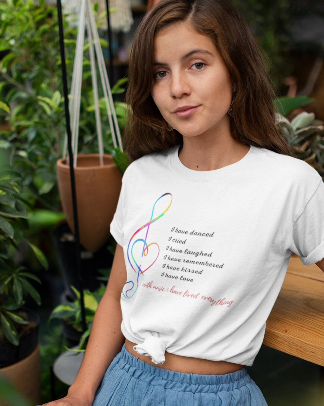 Tshirt Organic Cotton MUSIC ,tshirt With a Positive Message, Tshirt