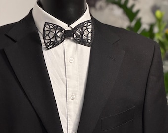 Special bow tie with circle design - Handmade, personalized bow tie for style-conscious men, wedding bow tie, gift idea