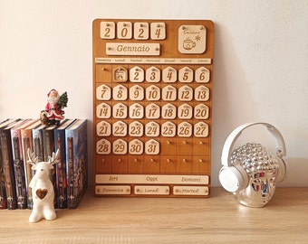 Calendário Perpétuo de Madeira | Calendário Montessori, Decoração para Casa e Escola holtz kalender