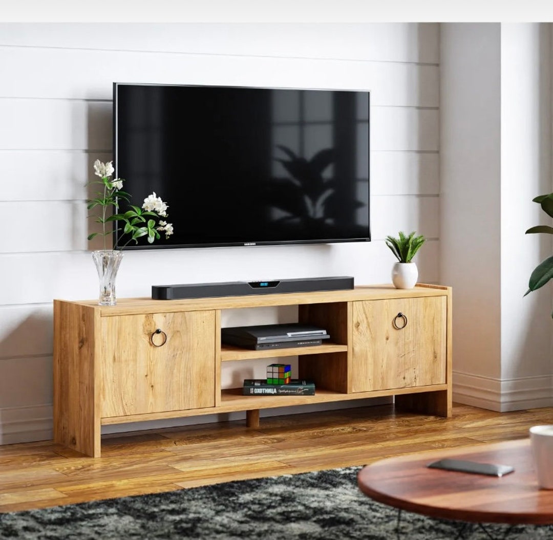 Cover Tv Stand/shelf Tv Unit ,vintage Desing Wood, Rustic Wood Media