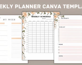 Daily and Weekly Minimal Planner Set Printable Digital PDF - Etsy