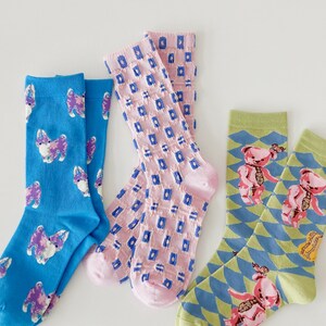Women’s Patterned Soft Socks| Soft | Cute | Colorful | Comfortable | Designed | Gift Idea | Pink | Autumn |  Winter |  Animal |