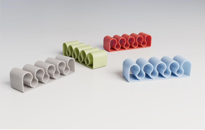 3D Printed Pack of 4 Cable Management Holders – Self-adhesive Cord ...