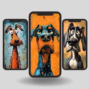 Android, iPhone, iPad Wallpaper - 3 High Resolution Dog Lover Images - Screensavers - Puppy Wallpaper  - Digital Download Lock Screen - iOS