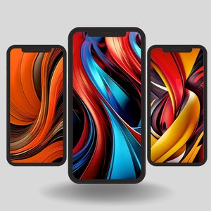 Android, iPhone iPad 3D Abstract Pattern 3 High Resolution Images - Screensaver Lock Screen Background - Digital Download - iOS - Liquid Art
