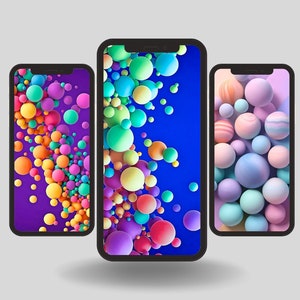 Android, iPhone, iPad 3D Wallpaper, 3 High Resolution Globe Images - Screensaver - Lock Screen - iOS - Modern Digital Download - Background