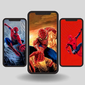 Android iPhone iPad Wallpaper 3 High Resolution Marvels Spiderman Images  - Screensaver - Lock Screen - iOS -Modern Image - Digital Download
