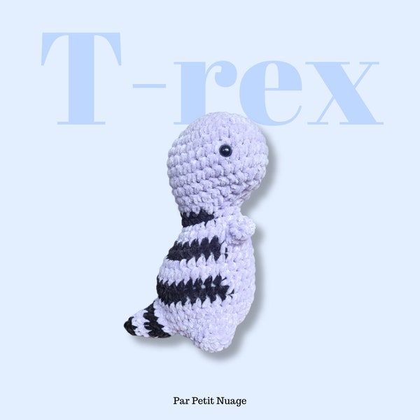 Peluche dinosaure tout doux en crochet fait main