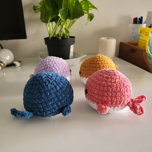 Peluche baleine toute douce en crochet fait main, peluche personnalisable image 5