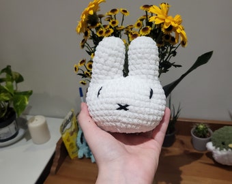 Peluche lapin tête tout doux en crochet fait main