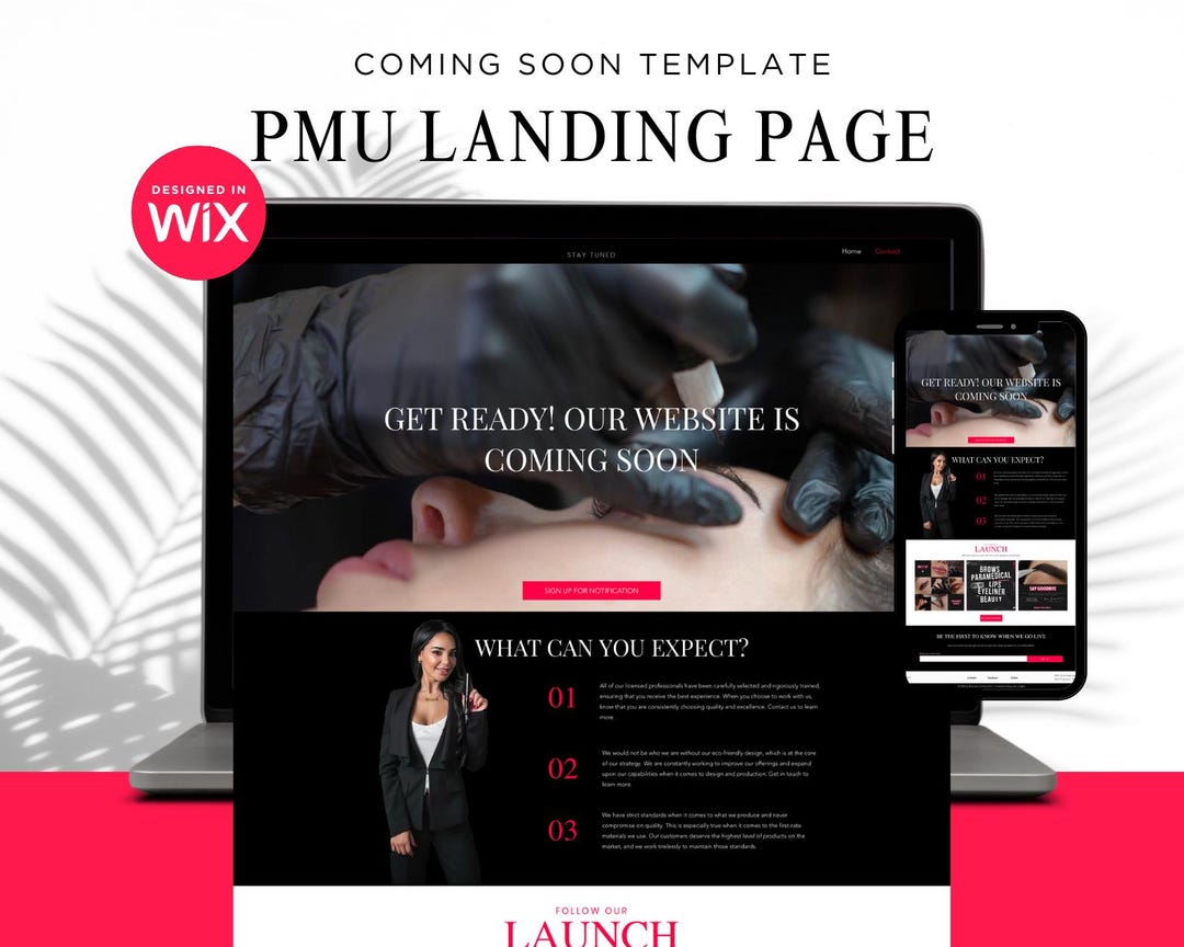 Plantilla de página de destino de PMU Microblading Wix